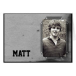 Grunge Border Photo Panel Graduation Thank You Greeting Cards
