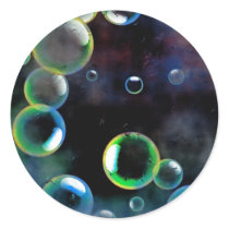 Grunge Bubbles Round Sticker