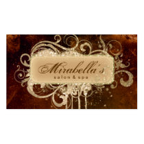 Grunge Business Card Glitter Salon Spa Brown Gold business cards