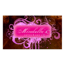 Grunge Business Card Glitter Salon Spa Brown Pink business cards