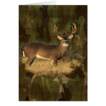 Grunge Camoflage Big Deer-  Card