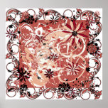 grunge camomiles_ white poster