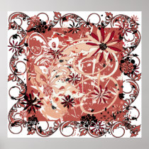 grunge camomiles_ white poster