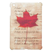 Grunge Canadian red maple leaf with anthem ipad mini cases