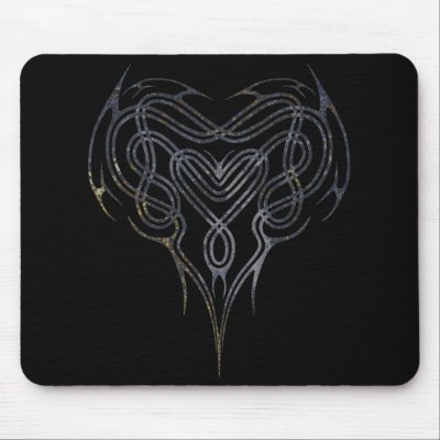 Grunge Celtic Heart Knot Mouse Mat by packratgraphics