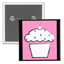 grunge cherry cupcake pinback buttons