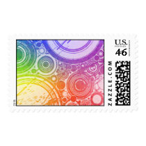Grunge Circles: Rainbow Edition: Postage Stamps