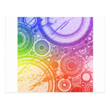 Grunge Circles: Rainbow Edition: Postcard