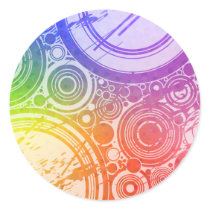 Grunge Circles: Rainbow Edition: Round Stickers