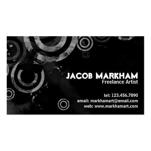 Grunge Circles - White Business Cards