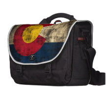 Grunge Colorado Flag Laptop Bags