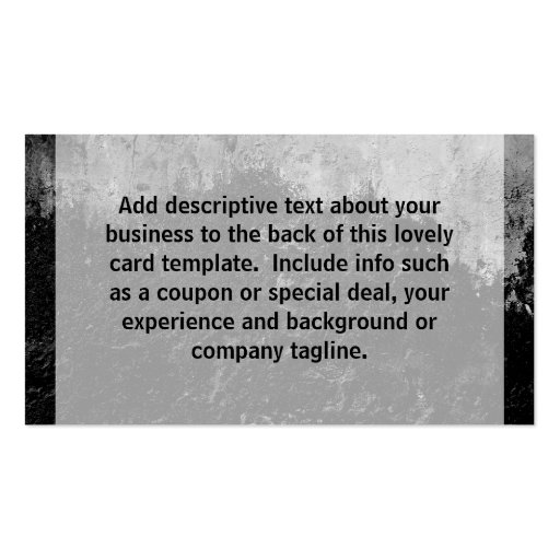Grunge Concrete Black Paint Business Cards (back side)