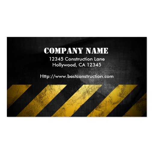 Grunge Construction Business Card (back side)