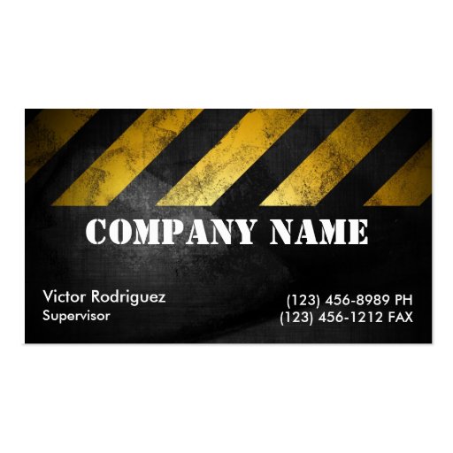Grunge Construction Business Card (front side)