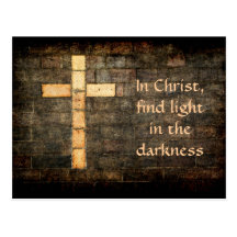 Grunge Cross #1B - Light in the Darkness Postcard