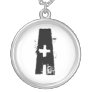 Grunge customizable initial silver necklace