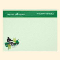 Grunge DJ Custom Flat Note Cards (green) invitations