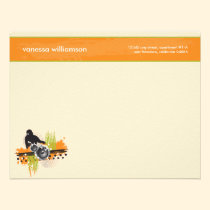 Grunge DJ Custom Flat Note Cards (orange) invitations