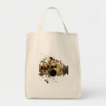grunge drummer design canvas bags