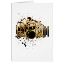 grunge drummer design greeting card