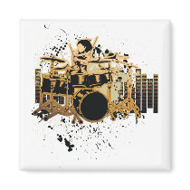 grunge drummer design magnet