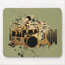 grunge drummer design mousepads