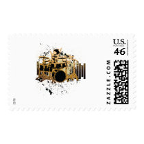grunge drummer design stamp