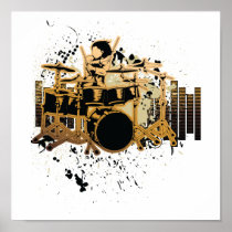 grunge drummer design poster