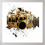 grunge drummer design poster