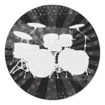 Grunge Drums Black Burst stickers