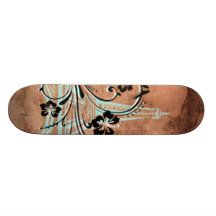 Grunge Eiffel Tower Skate Board Deck