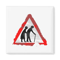 Grunge Elderly People Sign magnets