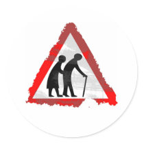 Grunge Elderly People Sign stickers by prawny Grunge Elderly People Sign stickers