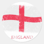 Grunge England Flag Round Sticker
