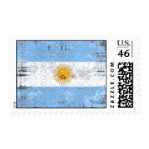 Grunge flag of Argentina for La Albiceleste fans Stamp