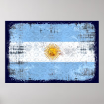 Grunge flag of Argentina for La Albiceleste fans Print
