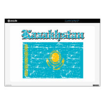 Grunge Flag of Kazakhstan Laptop Skins