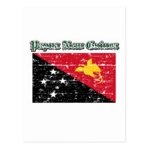 Grunge Flag of Papua New Guinea Postcard