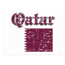 Grunge Flag of Qatar Post Card