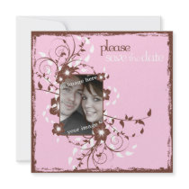 Grunge Floral Asian Frame Invites
