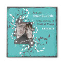 Grunge Floral Asian Frame magnet