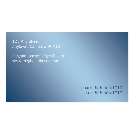 Grunge Floral Blue Trendy Business Card (back side)
