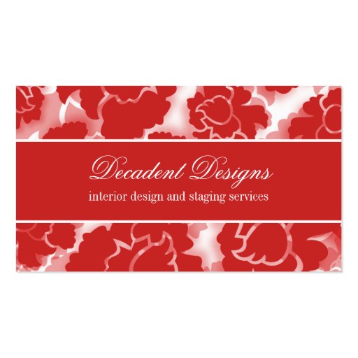 Grunge Floral Decadence Business Card (front side)