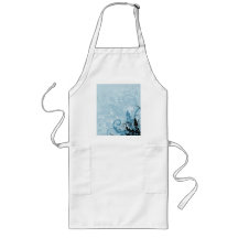 Grunge Floral Design - Light Blue Aprons
