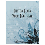Grunge Floral Design - Light Blue flyers