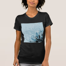 Grunge Floral Design - Light Blue Tshirt