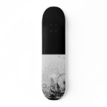 Grunge Floral Design - Light Grey B&amp;W Skateboards