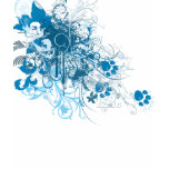 grunge floral design with dog prints t-shirts