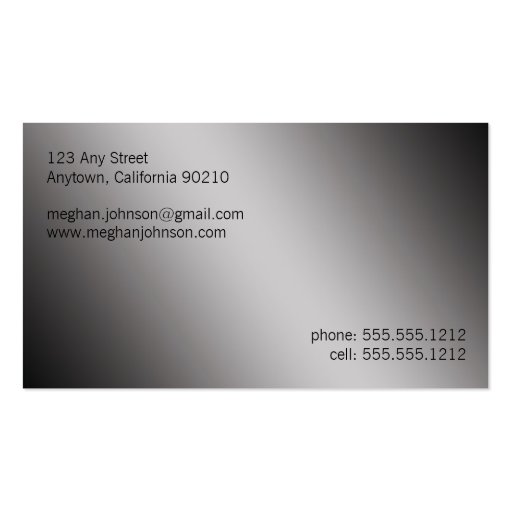 Grunge Floral Gray Trendy Business Card (back side)