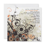Grunge Floral - Halloween Party  Invitation